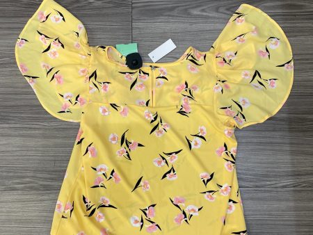 Blouse Short Sleeve By Ann Taylor In Yellow, Size: M Sale