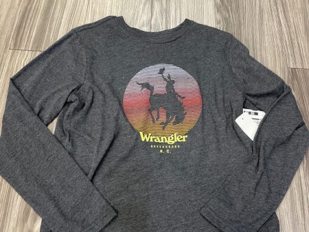 Grey Top Long Sleeve Wrangler, Size M For Sale