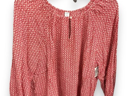 Top Long Sleeve By Old Navy In Red, Size: Xl Online