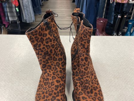 Animal Print Boots Ankle Heels Express, Size 8 Online Hot Sale