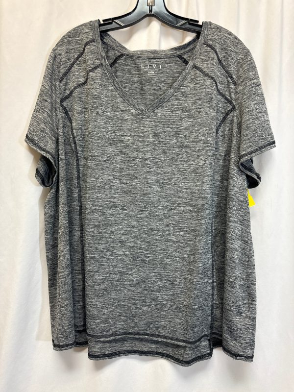 Athletic Top Short Sleeve By Lane Bryant In Grey, Size: 4x Fashion