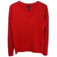 V-Neck Cashmere Sweater By Halogen In Red, Size: S For Cheap