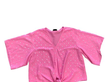 Blouse 3 4 Sleeve By Adrienne Vittadini In Pink, Size: S For Cheap