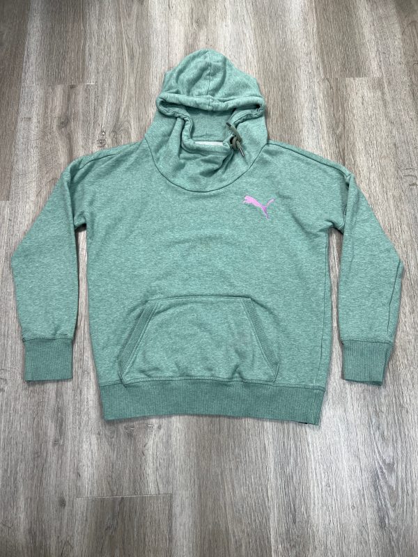 Athletic Sweatshirt Hoodie By Puma In Green, Size: M Online