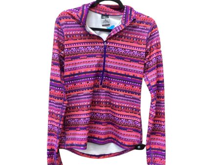 Athletic Top Long Sleeve Collar By Nike Apparel In Pink & Purple, Size: M Hot on Sale