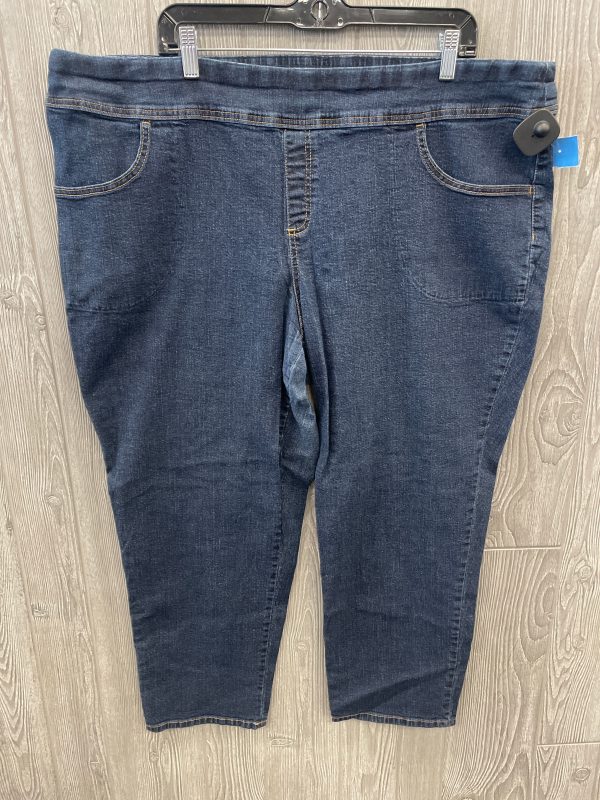 Jeans Straight By Denim And Company In Blue Denim, Size: 26 Cheap