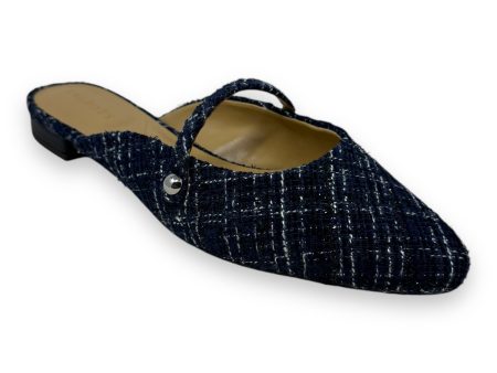 Edison Strap Mules By Talbots In Navy Bouclé, Size: 9.5 Discount