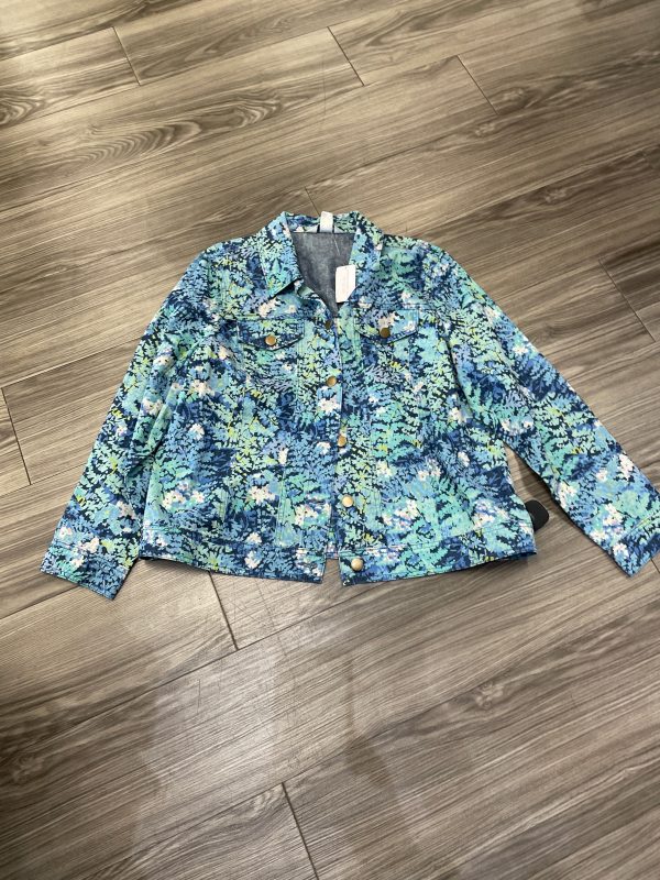 Jacket Denim By Cj Banks In Floral Print, Size: Xl Cheap