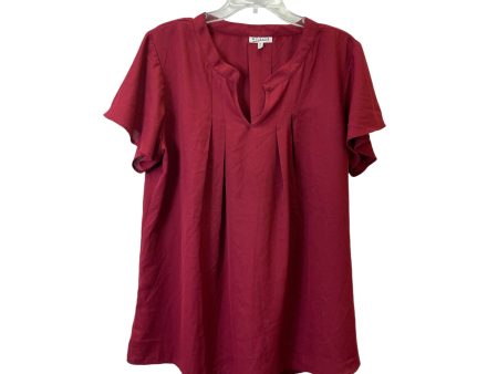 Top Ss Basic By Mileage In Red, Size:1X Online Hot Sale