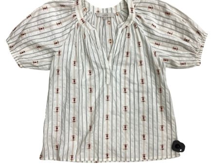 Top Short Sleeve By Loft In Striped Pattern, Size: Xs For Cheap