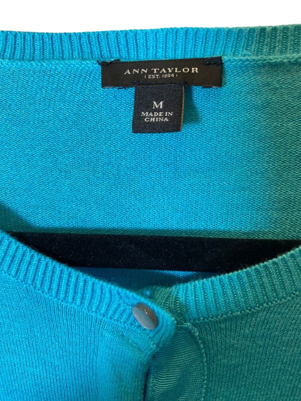 Sweater Cardigan By Ann Taylor In Aqua, Size: M Cheap