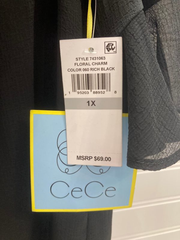 Black Top Short Sleeve Cece, Size 1x For Cheap