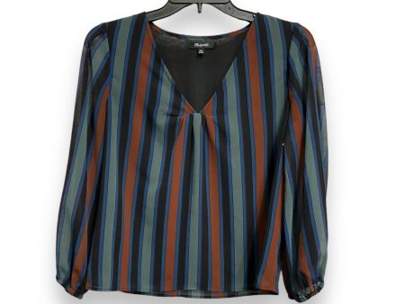 Blouse Long Sleeve By Madewell In Striped Pattern, Size: Xxs For Sale