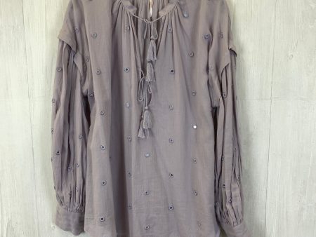 Blouse Long Sleeve By Free People In Purple, Size: L Cheap