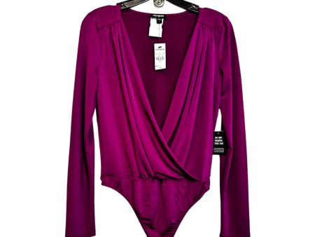 Bodysuit By Express O In Burgundy, Size: S Online Hot Sale