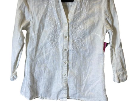 Blouse Long Sleeve By Susan Bristol In White, Size: S Supply