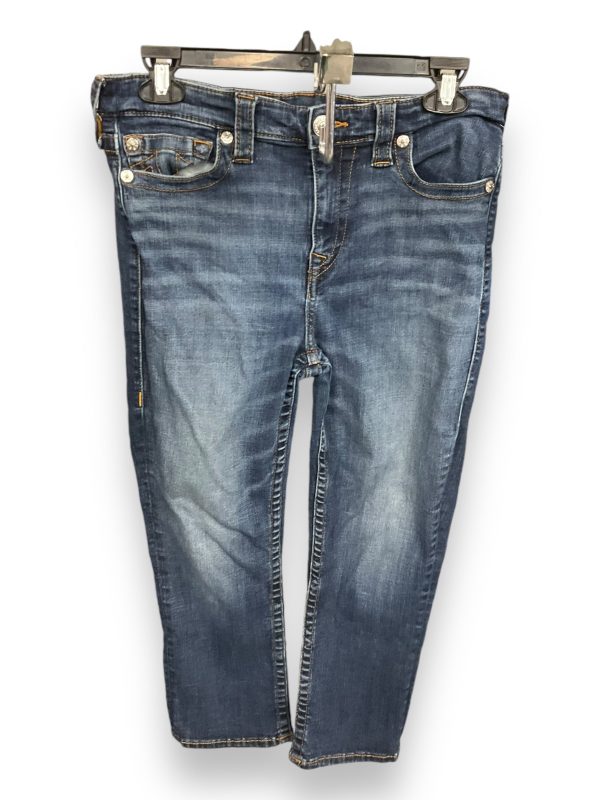 Jeans Cropped By True Religion In Blue Denim, Size: 10 Online