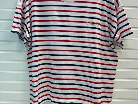 Blue & Red & White Top Short Sleeve Loft, Size M For Cheap