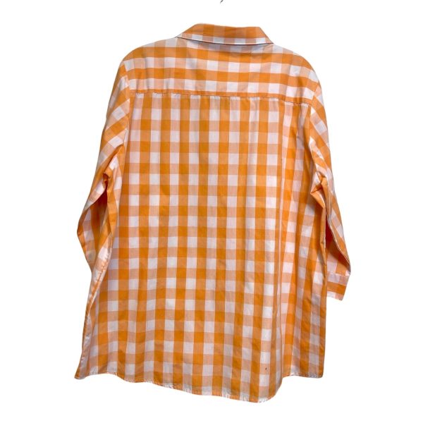 Blouse 3 4 Sleeve By Clothes Mentor In Checked, Size: 1x Fashion