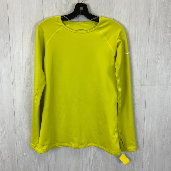 Athletic Top Long Sleeve Collar By Nike Apparel In Yellow, Size: L Hot on Sale