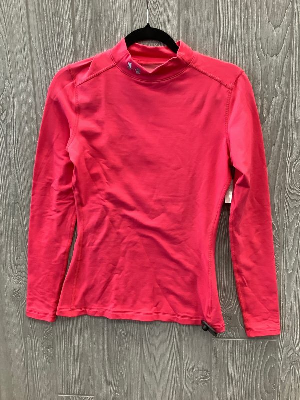 Athletic Top Long Sleeve Collar By Under Armour In Pink, Size: M For Sale