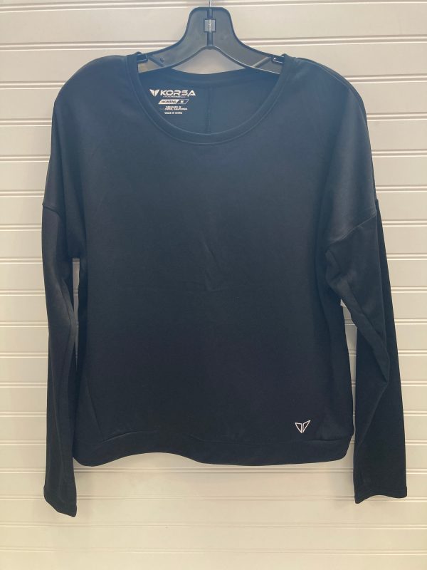 Athletic Top Long Sleeve Crewneck By Korsa In Black, Size: M For Cheap