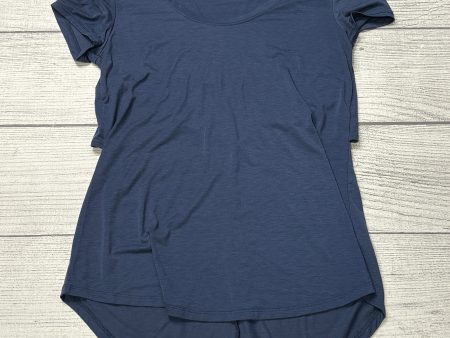 Athletic Top Short Sleeve By Athleta In Blue, Size: Xs Fashion