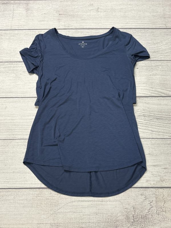 Athletic Top Short Sleeve By Athleta In Blue, Size: Xs Fashion