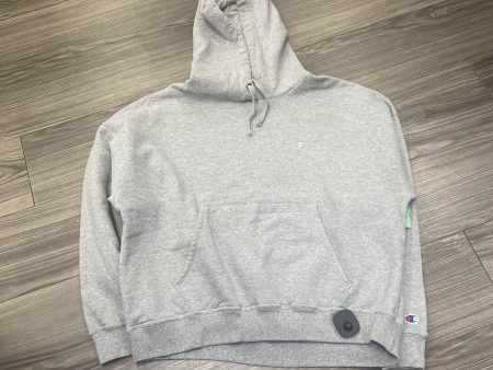 Sweatshirt Hoodie By Champion In Grey, Size: Xl For Cheap