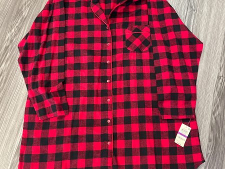 Plaid Pattern Top Long Sleeve Charter Club, Size Xxl Cheap