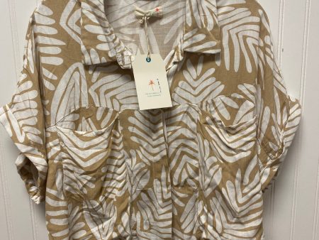 Blouse Short Sleeve By Clothes Mentor In Brown & Cream, Size: Xl Online