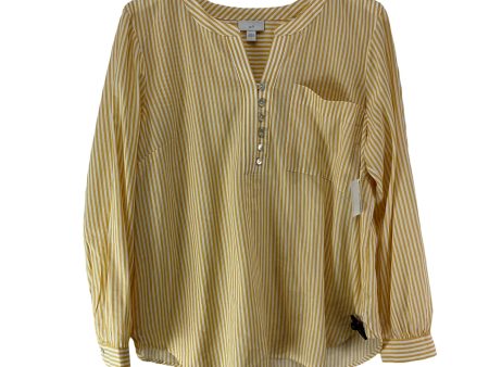 Blouse Long Sleeve By J. Jill In Yellow, Size: L For Sale