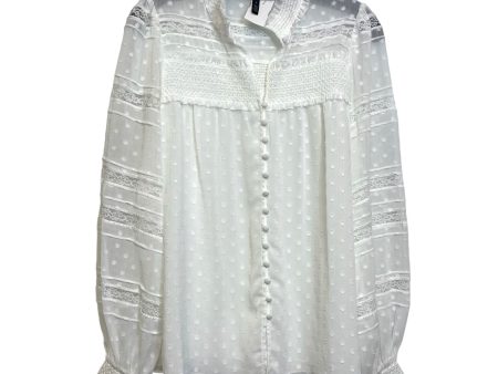 Blouse Long Sleeve By White House Black Market In White, Size: S Cheap