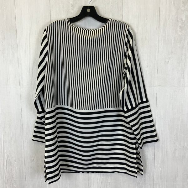 Blouse Long Sleeve By Chicos In Black & White, Size: M Cheap