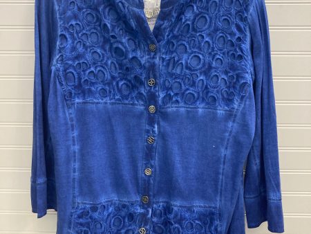 Blouse 3 4 Sleeve By Parsley & Sage In Blue, Size: M Hot on Sale