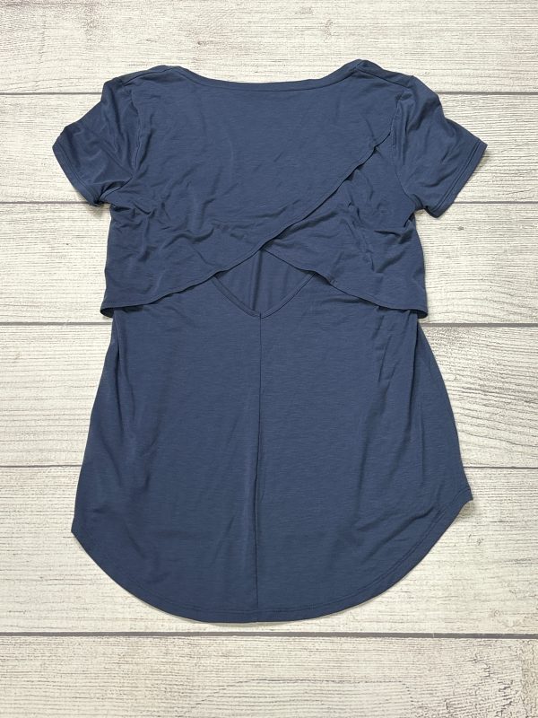 Athletic Top Short Sleeve By Athleta In Blue, Size: Xs Fashion