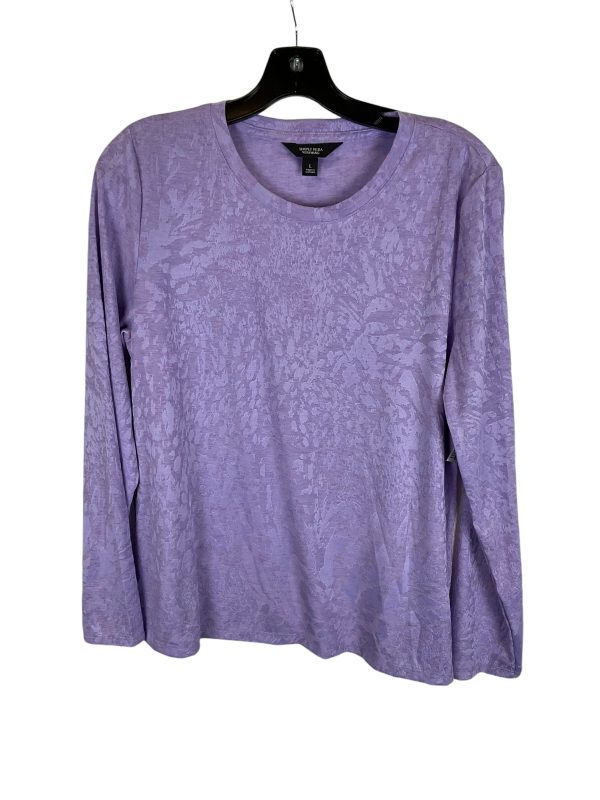 Top Long Sleeve By Simply Vera In Purple, Size: L For Sale