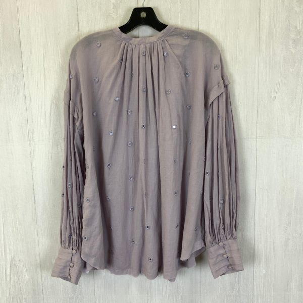 Blouse Long Sleeve By Free People In Purple, Size: L Cheap