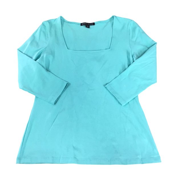 Top 3 4 Sleeve Basic By Boston Proper In Blue, Size: M For Sale