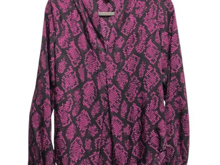 Blouse Long Sleeve By Michael By Michael Kors In Black & Purple, Size: S Hot on Sale