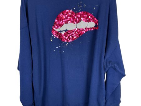 Sweatshirt Crewneck By Crown And Ivy In Blue, Size: L For Cheap