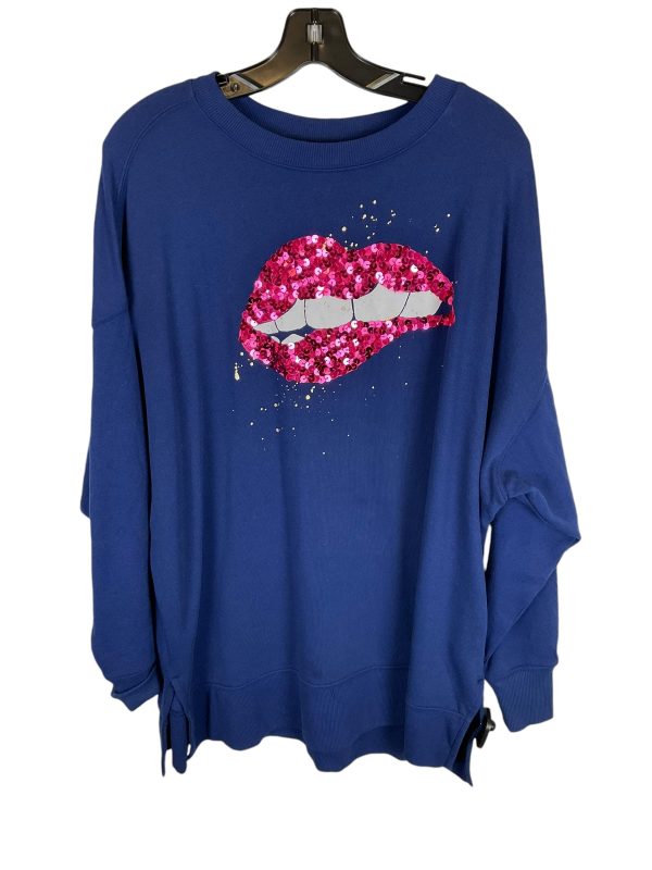 Sweatshirt Crewneck By Crown And Ivy In Blue, Size: L For Cheap