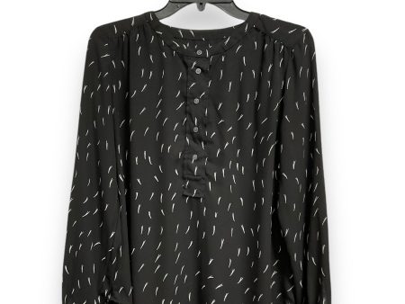 Blouse Long Sleeve By Loft In Black & White, Size: S on Sale