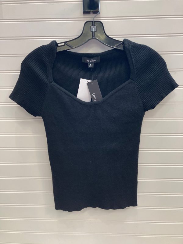 Black Top Short Sleeve Lea & Viola, Size L Sale