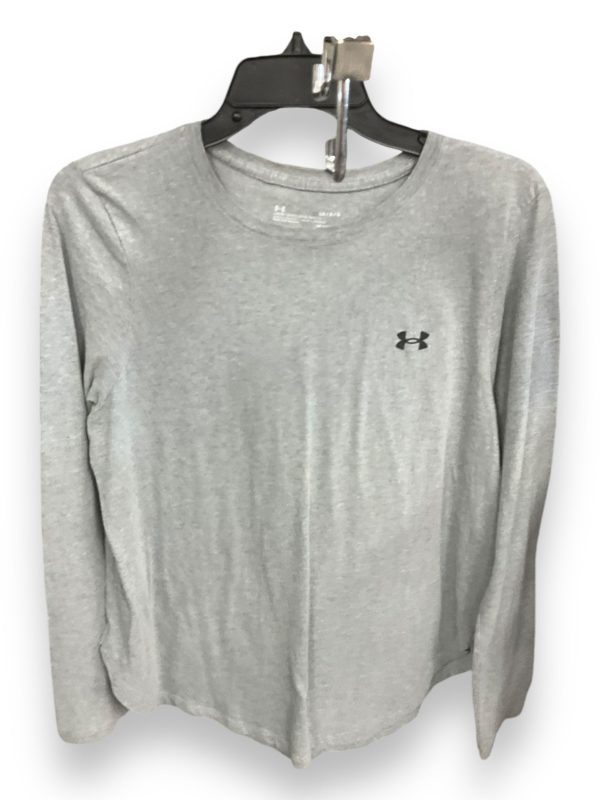 Athletic Top Long Sleeve Crewneck By Under Armour In Grey, Size: L Fashion